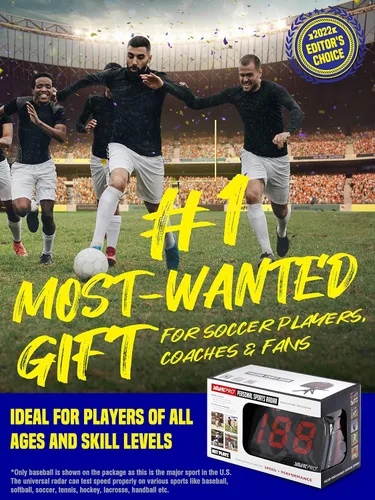 Vista 7 de Soccer Gifts Speed Radar - Medición de velocidad de disparo-detección de potencia, sensores de pistola de radar deportiva (manos libres) Ayudas