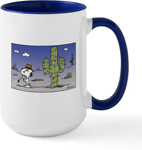 Vista 8 de CafePress Cactus Lights - Taza grande de cerámica (15.0 fl oz)