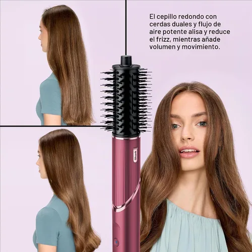 Vista 3 de Shark FlexStyle, sistema Air Multi-Styler y secado, cereza negra, HD457CR Sin daños por calor, un giro entre la secadora y el moldeador, 4 ajustes