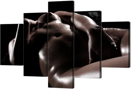 Vista 13 de Lienzo extra grande sexy chica desnuda durmiendo en la cama, arte de pared con marco de madera sexy para mujeres desnudas, obras de arte, arte