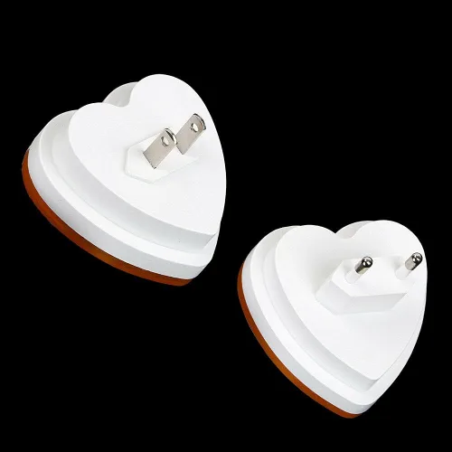 Vista 7 de ausuky 0.5W Plug-in Auto Sensor Control LED Noche Luz Lámpara Dormitorio Pasillo Corazón en forma de Corazón (blanco)