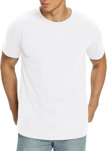 Vista 22 de NITAGUT Camiseta clásica de algodón para hombre con cuello redondo