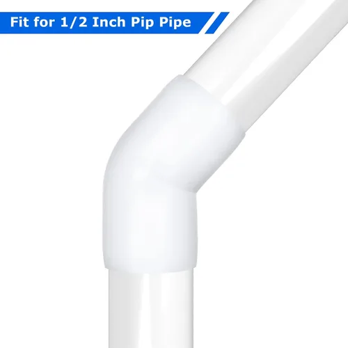 Vista 4 de DAJAVE Paquete de 30 accesorios de tubería de PVC de 1/2 pulgada y 45 grados, codo de PVC de ángulo recto de 2 vías, conectores de montaje