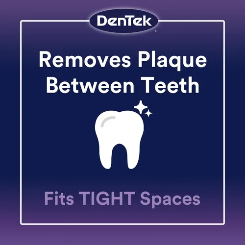 Vista 3 de Cepillos Interdentales de Control de Placa DenTek - Ajustados, Paquete de 16 - Removedor de Placa Interdental Fácil de Cepillar con Flúor - Limpia