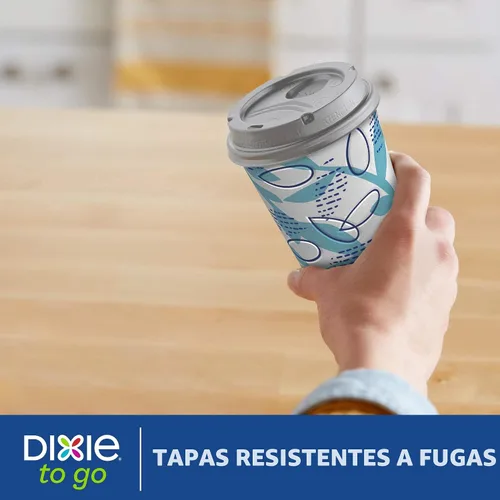 Vista 7 de Dixie To Go Vasos de papel desechables con tapa resistente a fugas, 12 onzas, 60