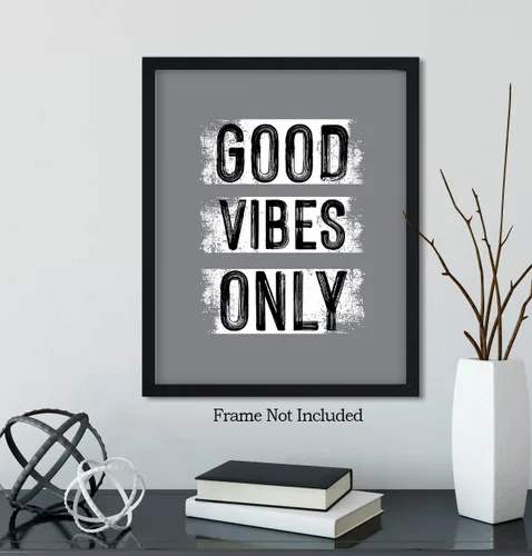 Vista 6 de Govivo Good Vibes Only - Decoración de oficina - Decoración de pared para dormitorio - Arte de pared inspirador - Decoración de habitación
