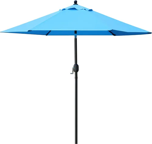Vista 13 de Sunnyglade Sombrilla de Patio de 7.5 Pies para Exteriores, Sombrilla de Mesa de Mercado con Botón de Presión de Inclinación/Manivela, 6 Varillas