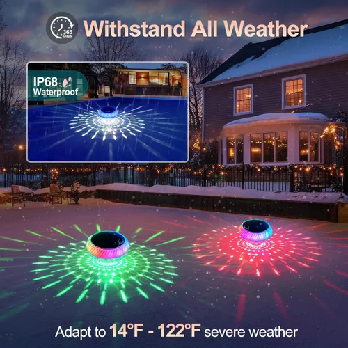 Vista 5 de Askyli Luces Flotantes de Piscina, Luces Solares para Piscina con Impermeable IP68 Que Flotan, Luz Solar Flotante para Piscina con Cambio