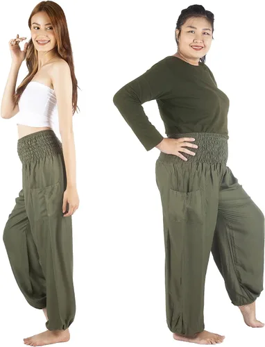 Vista 8 de Pantalones bohemios pantalones harem de yoga para mujer para la playa
