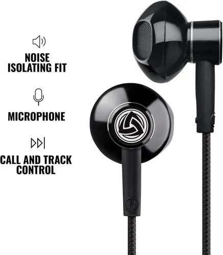 Vista 4 de LUDOS SPECTA - Auriculares intraurales con cable, auriculares con micrófono para llamadas claras, aislamiento de ruido, para iPhone, iPad, Samsung