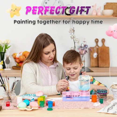 Vista 6 de Herramienta limpiadora de pinceles con 10 pinceles de pintura, enjuague de pincel de ciclo de agua con soporte y paleta, enjuague mis pinceles