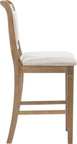 Vista 5 de Linon Home Decor Products Taburete Newton Grey para mostrador, gris lavado