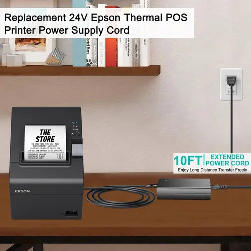 Vista 2 de HKY Cargador adaptador de CA de 24 V para EPSON TM-T20III TM-M30 Tm-290ii Ps179 PS-180 PS-170 Ps180 Ps179 Pc-180 Ps-150 M235a TM-U220B M159a M159b