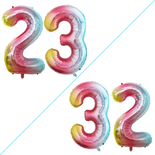 Vista 335 de Goer, conjunto de globos de papel aluminio para decoraciones de cumpleaños, globos de las letras de feliz cumpleaños y de números Oro