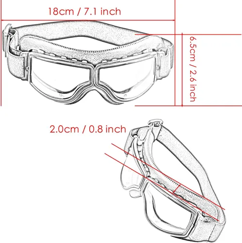 Vista 5 de Anteojos de seguridad para motociclismo, motonetas, medio casco clásico para Vespa, estilo aviador, plegable con lentes transparentes
