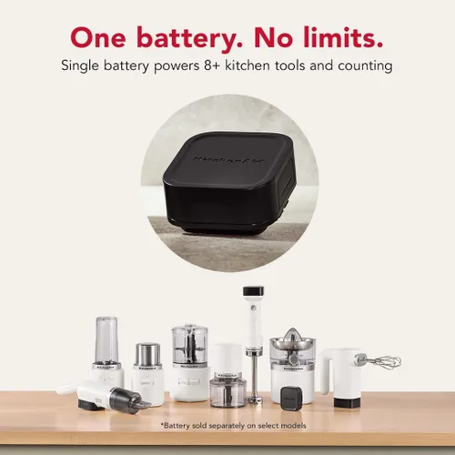 Vista 4 de KitchenAid Batidora de mano inalámbrica Go con accesorios, batería incluida