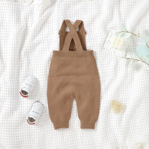 Vista 2 de JNBLDA Suéter de punto para bebés y niñas, para recién nacidos, enterizo para bebé, overol para bebé, estampado de amor, ropa linda