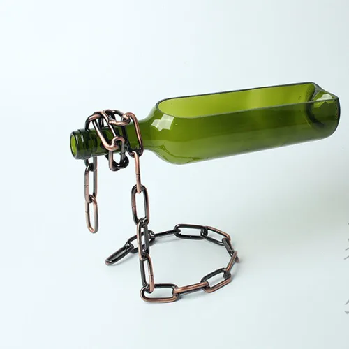 Vista 5 de Soporte para botella de vino de hierro mágico para regalo (cadena de hierro)