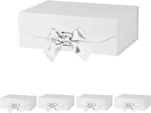 Vista 18 de GoooodGift Caja de regalo negra para regalos de 10 x 7.3 x 3.5 pulgadas, caja decorativa con cinta, caja de regalo vacía con tapa cierre magnético