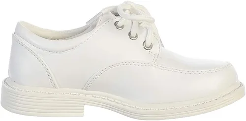 Vista 5 de Lito Children's Wear Zapatos de vestir para niños, con cordones, para boda, graduación, formal, mate, Blanco