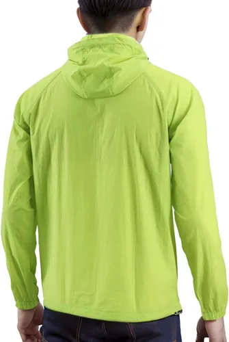 Vista 2 de HETHCODE Chaqueta ligera con capucha y cremallera completa para hombre, impermeable, para senderismo