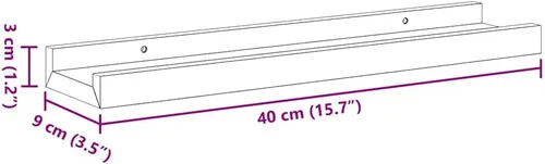 Vista 3 de Wall Shelves -SKM Wall Shelves 2 pcs Sonoma Oak 15.7"x3.5"x1.2