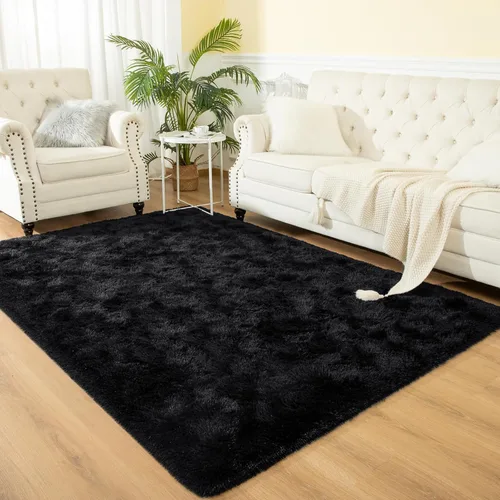 Vista 125 de Softlife Alfombra naranja para dormitorio, alfombra de felpa esponjosa para sala de estar para niñas, alfombra lanuda para niños, alfombra suave