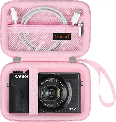 Vista 15 de Canboc Camera Case for Canon PowerShot G7 X Mark III/ G7X Mark II, Black Negro