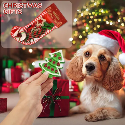 Vista 7 de MON2SUN 12 unidades de golosinas navideñas de cuero crudo para perros pequeños