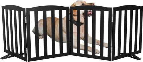 Vista 22 de Puerta Independiente para Perros para Interiores, Puerta para Perros Plegable, Puertas para Mascotas para Entradas, Escaleras o Pasillos, Puerta