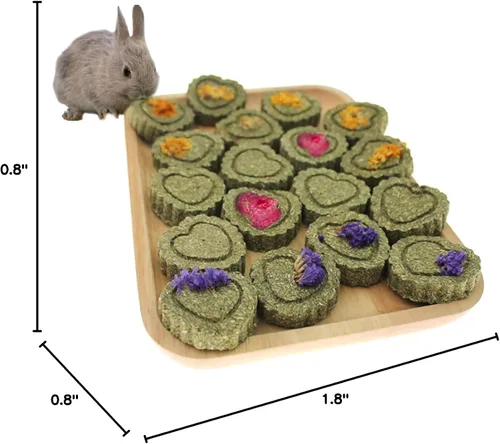 Vista 9 de 36 piezas de conejo trata conejito masticar juguetes natural Timothy heno