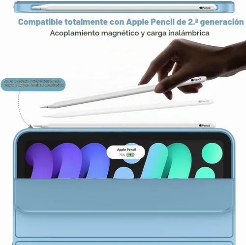 Vista 2 de iMieet Funda para iPad mini 7 2024 (A17 Pro), Funda para iPad mini 6 (8.3 pulgadas, modelo 2021), Funda para iPad mini 7ª/6ª generación con soporte