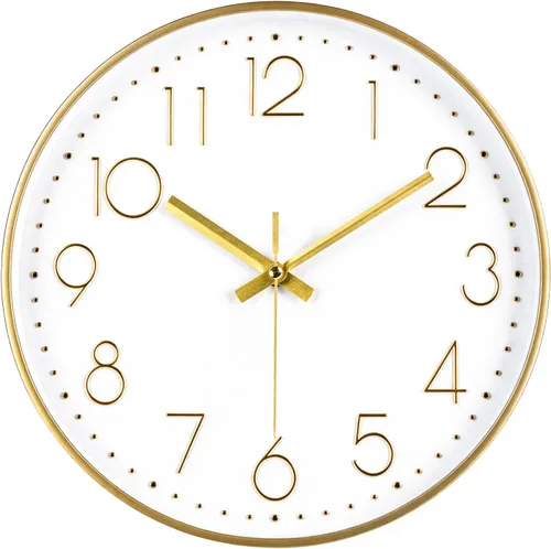 Vista 25 de jomparis Reloj de pared negro de 10 pulgadas, funciona con pilas, reloj de pared silencioso y sin tictac, reloj clásico para el hogar, oficina