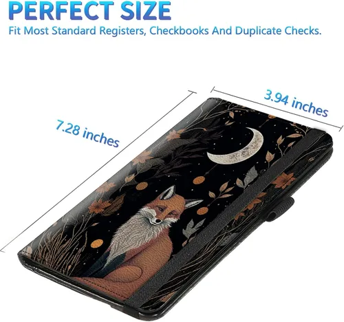 Vista 101 de Funda para chequera para hombres y mujeres, cartera de cuero RFID con ranuras para tarjetas de crédito, soporte de cheques duplicados personales
