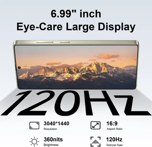 Vista 3 de I25 Ultra 5G - Teléfono inteligente desbloqueado, 16 GB+512 GB 7000 mAh, teléfono celular completamente para Android 14, pantalla HD de 6.99 Rosa
