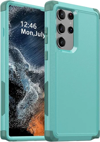 Vista 10 de Funda para Samsung Galaxy S25 Plus y S24 Plus - A prueba de golpes y caídas [con pantalla de vidrio templado y protectores de cámara] Protección Rojo