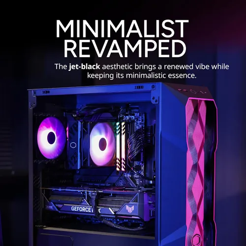 Vista 2 de Cooler Master Enfriador de aire de CPU Hyper 212 RGB Black Edition, ventilador SF120R RGB, 4 tubos de calor CD 2.0, negro metálico anodizado, aletas