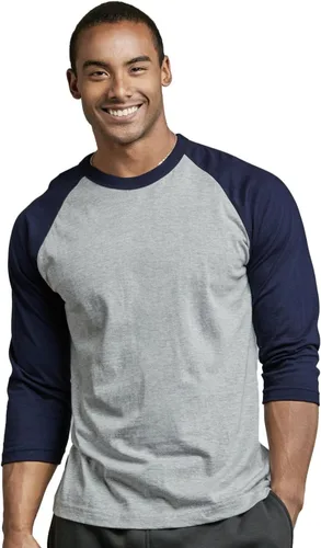 Vista 4 de TOP PRO Camiseta de béisbol casual con manga raglán 3/4 para hombre