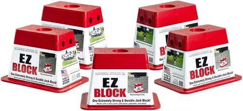 Vista 9 de Andersen Hitches EZ - Bloque de gato rectangular funciona con clavijas de tijera, Rojo