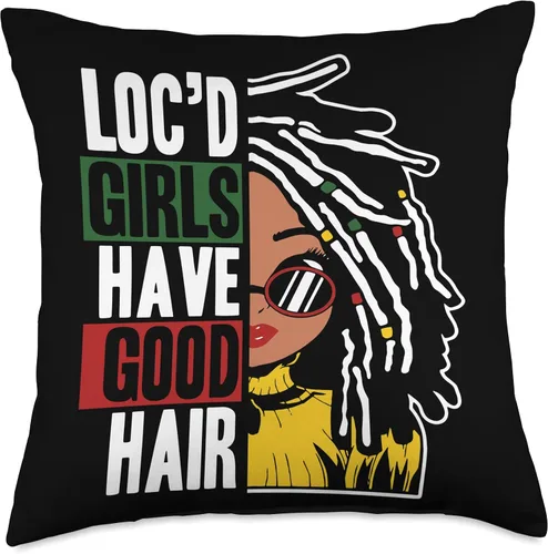 Vista 5 de Locs Afro Dreadlocks Love Beauty Hair Loc'd Good Hair - Almohada negra de niña africana americana, 16 x 16 pulgadas, multicolor