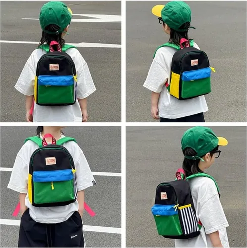 Vista 3 de Mochila Kawaii de 11 pulgadas, bonita mochila estética para viajes, mini bolsa ligera de dibujos animados, Negro, mini