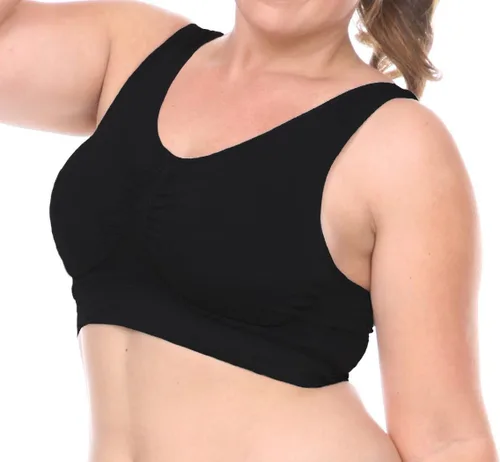 Vista 3 de Brasier sin varillas sin costuras para mujer, talla grande, 3 unidades, con almohadillas extraíbles