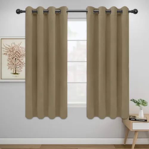Vista 85 de Easy-Going - Cortinas opacas para dormitorio, aislamiento térmico sólido con ojales, cortinas de ventana para reducción de ruido, cortinas