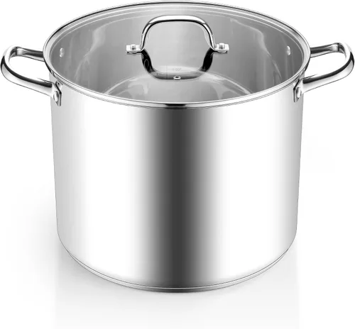 Vista 14 de Homikit Olla de acero inoxidable de 4 cuartos de galón, olla de inducción con tapa para sopa, salsa de pasta, cocinar a fuego lento, parte inferior