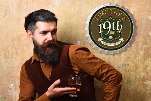 Vista 5 de Letrero personalizado para tapa de botella de cerveza (agujero 19), letreros de barra personalizados de metal de estaño para colgar en la pared