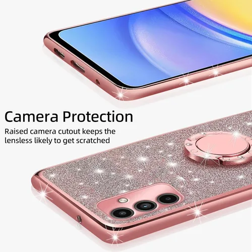 Vista 4 de Funda para Samsung Galaxy A15 0.18 oz, Gabb Phone 4 Pro para mujeres y niñas, con purpurina de cristal suave TPU transparente de lujo, bonita funda