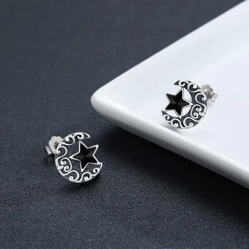 Vista 5 de Regalo para el día de San Valentín para mujeres, aretes de plata de ley 925 con animales Colibrí, pájaro, búho, herradura, fénix, ratón, abeja