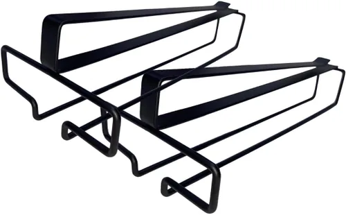 Vista 11 de LINFIDITE Soporte para copas de vino, 2 piezas, colgador debajo del gabinete, estante para copas de vino, organizador de almacenamiento colgante
