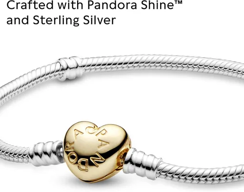 Vista 4 de Pandora Moments Heart Clasp Snake Chain Bracelet