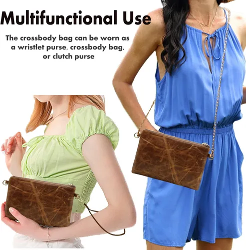 Vista 5 de Beurlike Monederos de paja para mujer, cartera de muñeca de playa, pequeña bolsa cruzada para niñas